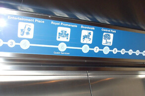 Piktogramme bei der Deck-Anzeige in den Aufzügen