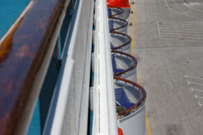 Blick auf Balkon-Kabinen