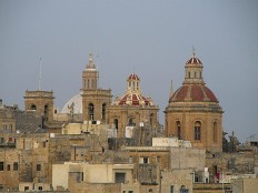 Blick vom Kreuzfahrtschiff auf Valletta, Malta
