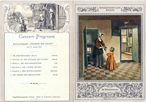Mittags-Karte von NDL-Dampfer Friedrich der Große, 1912