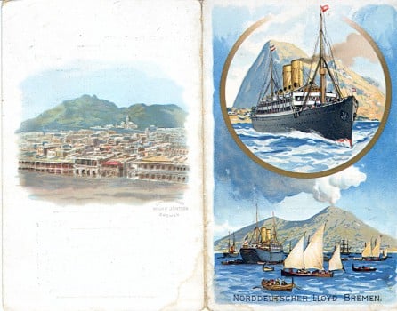 Cover der Speisekarte vom Reichspost-Dampfer Scharnhorst 1905