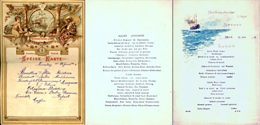 Drei Seiten der Speisekarte der Trave, 1985
