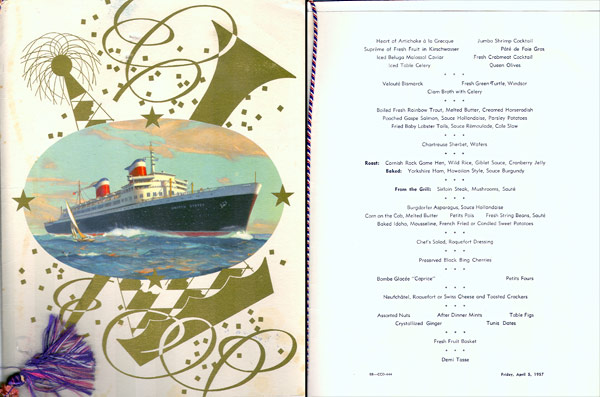Galadinner auf der SS United States 1956