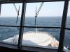 Keine Schleuderscheibe, nur Scheibenwischer: Blick von der Brücke der Celebrity Eclipse Keine Schleuderscheibe, nur Scheibenwischer: Blick von der Brücke der Celebrity Eclipse