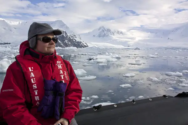 Antarktis-Tagebuch: Carmen bei Zodiac-Fahrt in Neko Harbour