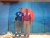 With his agent Kaushal in front of the SS HAMBURG's lobby panel in India