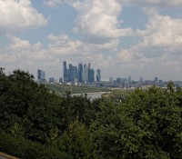 Moskwa City, Blick von dem Sperlings-Hügeln