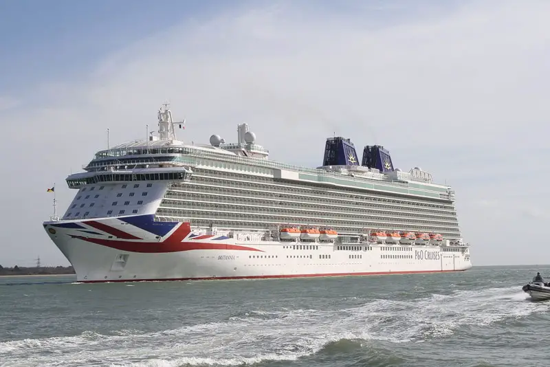Britannia beim Einlaufen nach Southampton am Freitag, 6. März (Bild: Adam Coulter, Cruise Critic UK)