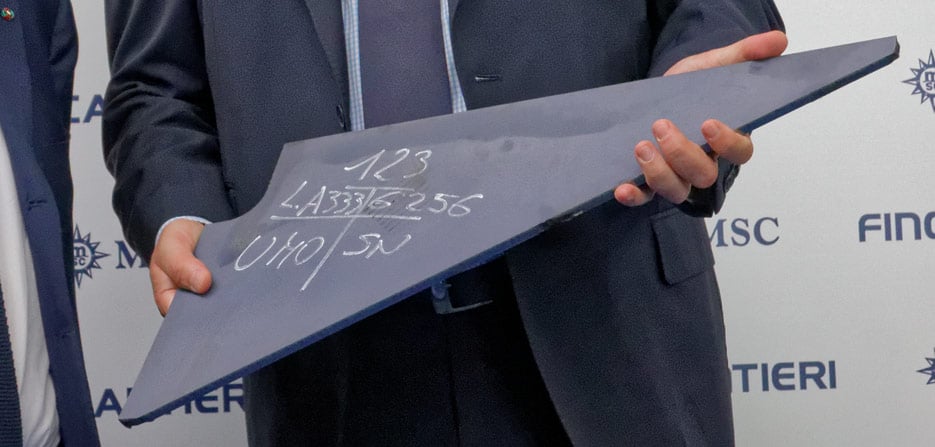 Erstes Stahl-Teil der MSC Seaside