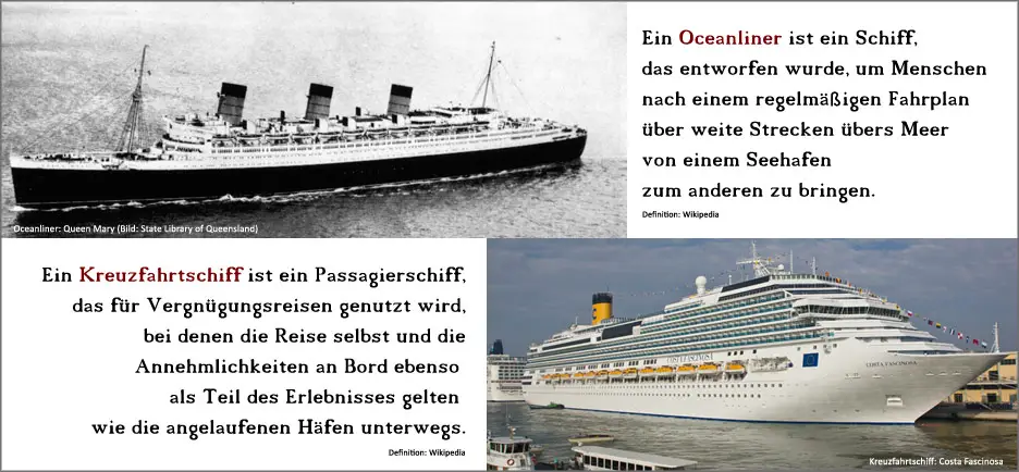 Oceanliner oder Kreuzfahrtschiff?