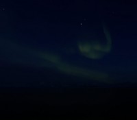 Nordlichter an der Einfahrt zum Kejser-Franz-Josef-Fjord