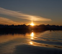 Sonnenuntergang im Kong Oscar Fjord