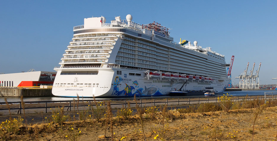 Norwegian Escape am Cruise Terminal in Hamburg-Steinwerder