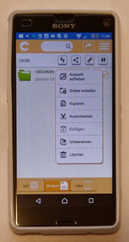 Handy-App der "Canvio Aero Mobile"-Festplatte