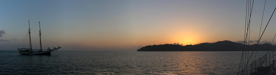 Sea Pearl im Sonnenuntergang vor Praslin