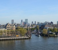 Blick von der Balkonkabine auf den Hafen von Rotterdam