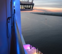 Sonnenuntergang auf der Elbe.