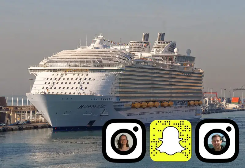 Harmony of the Seas in Barcelona - live via Snapchat und Instagram