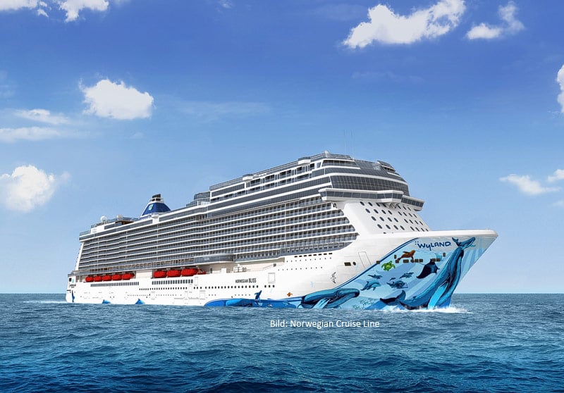 Rumpfbemalung der Norwegian Bliss von Robert Wyland (Bild: NCL)