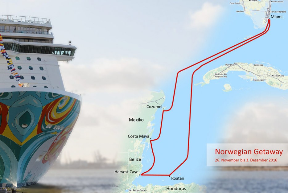 Die Route der Norwegian Getaway