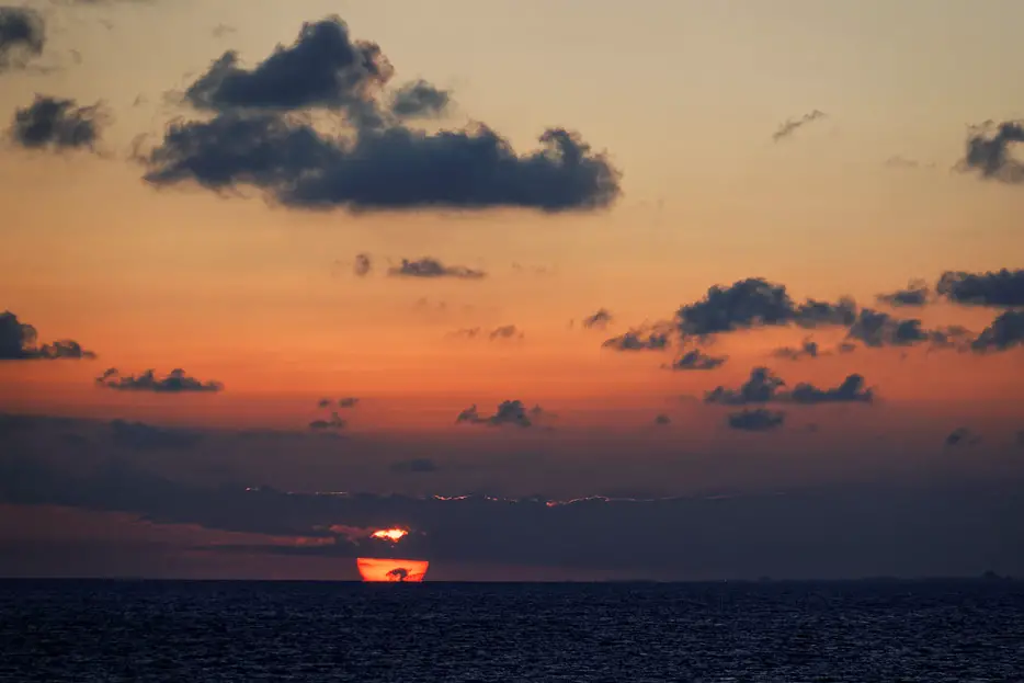 Sonnenuntergang vor der Küste Mexikos, nahe Cozumel