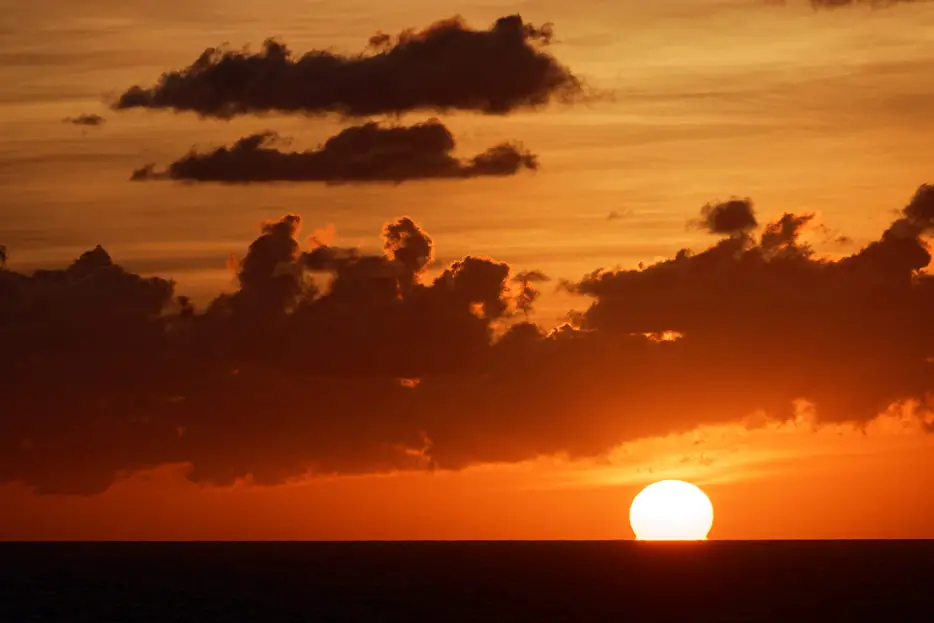 Sonnenaufgang auf See, nahe Kuba