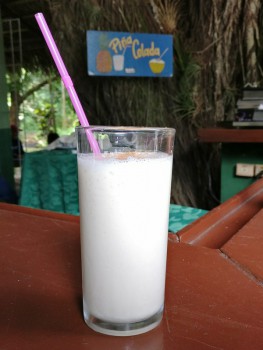 die perfekte Pina Colada am Eingang zum Wasserfall