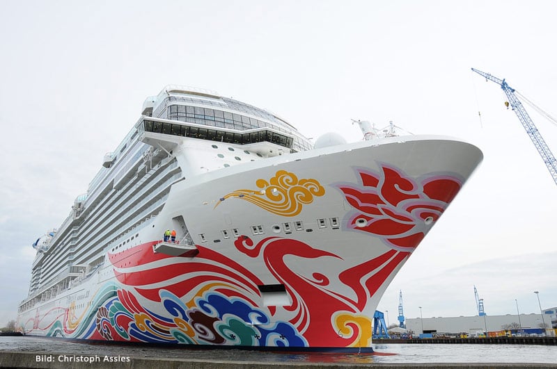 Norwegian Joy nach dem Ausdocken (Bild: Christoph Assies)