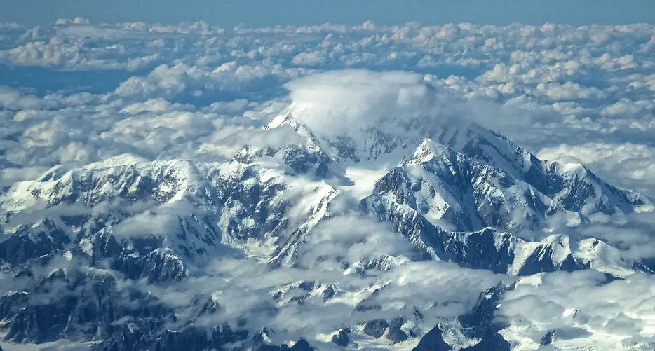 Denali - Blick vom Flugzeug aus beim Anflug auf Anchorage