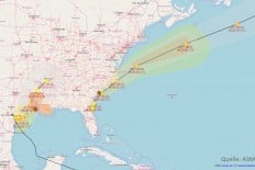Wirbelsturm-Vorhersagen, Stand 28. August 2017 (Bild: A3M)