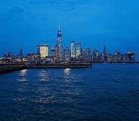 Manhattan bei Nacht, Blick von Hoboken aus