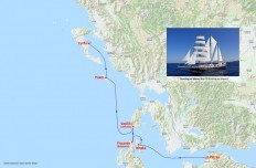 Fahrtroute der "Running on Waves" von Patras nach Korfu
