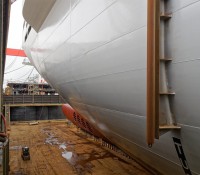 MSC Bellissima im Trockendock der STX-Werft in Saint-Nazaire