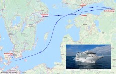 Fahrtroute der Seabourn Ovation in der Ostsee