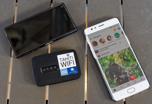 "Tahiti WiFi"-Gerät und unsere Smartphones