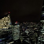 nächtlicher Blick aus dem 39. Stock von "The Gherkin"