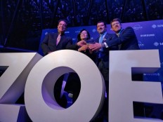 Harman-CTO Sanjay Dhawan, Samsung-SVP Hyesung Ha, MSC-Crusies-CEO Gianni Onorato und Chief Business Innovation Officer Luca Pronzati