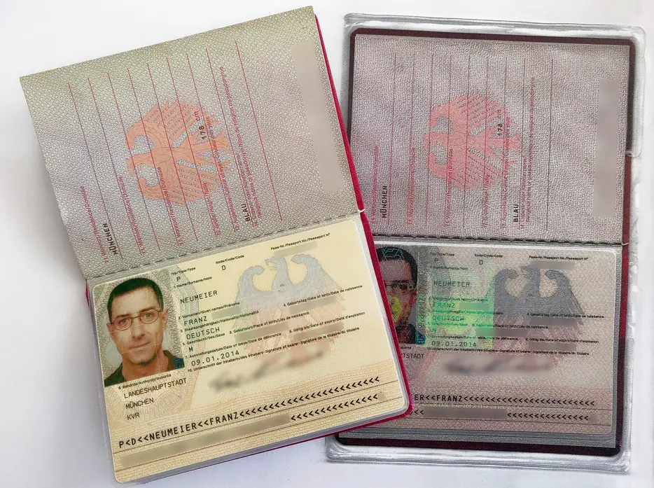Reisepass und Pass-Kopie