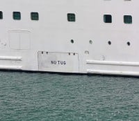 Warnug an Schlepper - "No Tug" bedeutet: hier nicht anlegen
