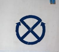 Markierung für Seitenstrahlruder