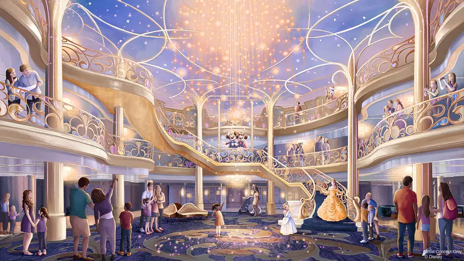 Disney Wish - Computerzeichnung des Atriums (Bild: © Disney)