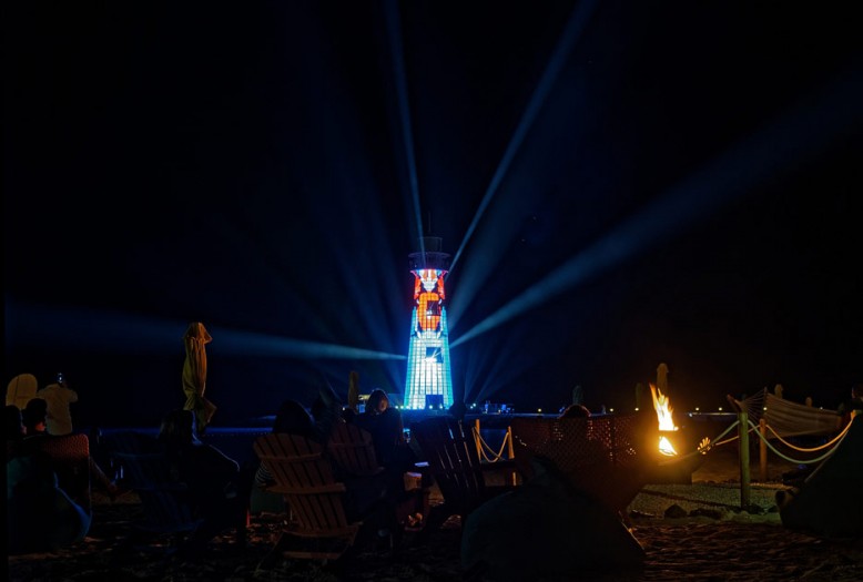 Lichtshow am Leuchtturm