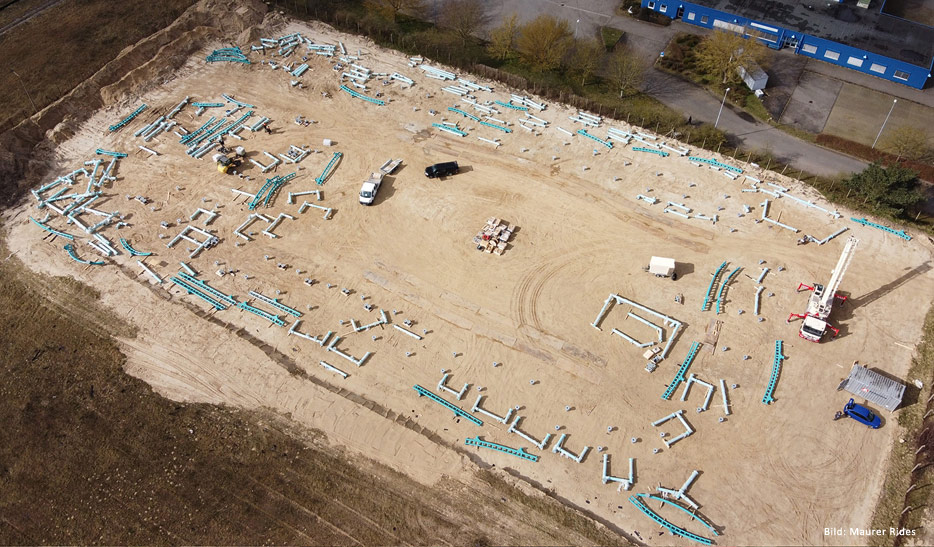 Achterbahn-Probeaufbau (Bild: Maurer Rides)