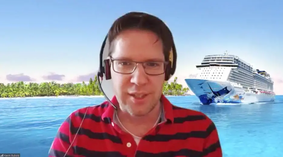 NCL-Europa-Chef Kevin Bubolz im Zoom-Video-Interview mit cruisetricks.de