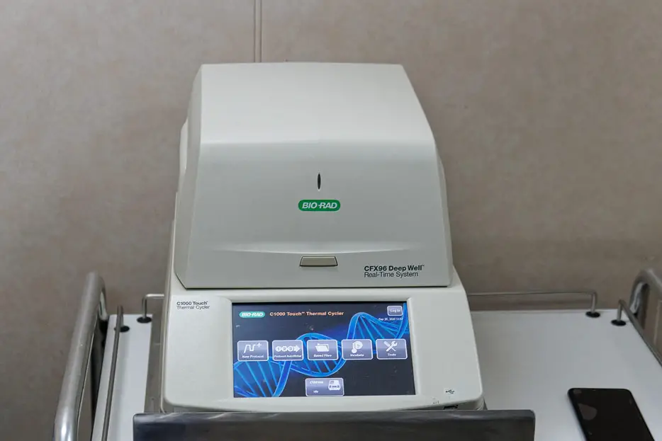 PCR-Testgerät im Hospital der MSC Grandiosa