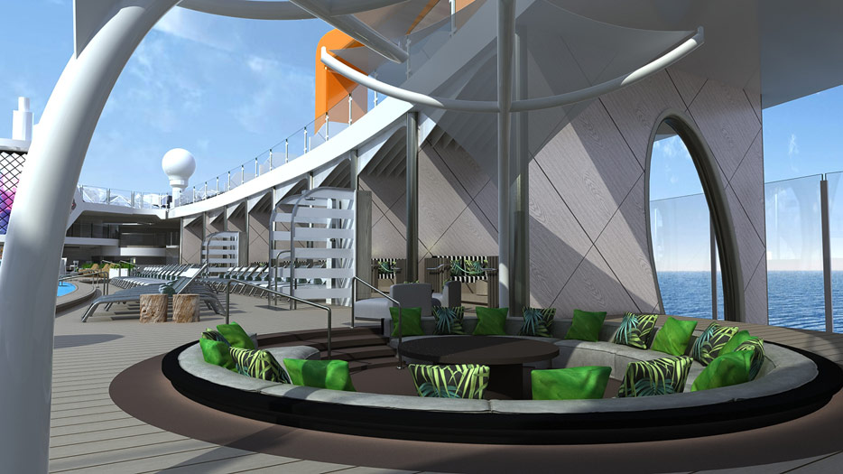 "Sunken Seats" am Resort Deck