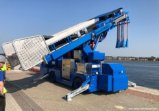 Mobiles Element der Landstrom-Anlage in Warnemünde (Bild: Hafen- und Seemannsamt)