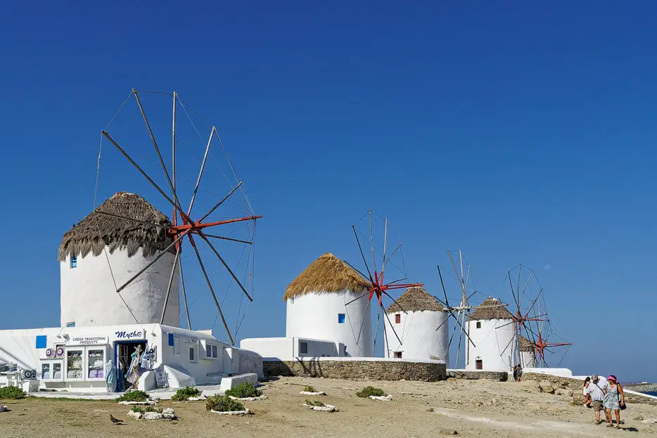 die legendären Windmühlen von Mykonos