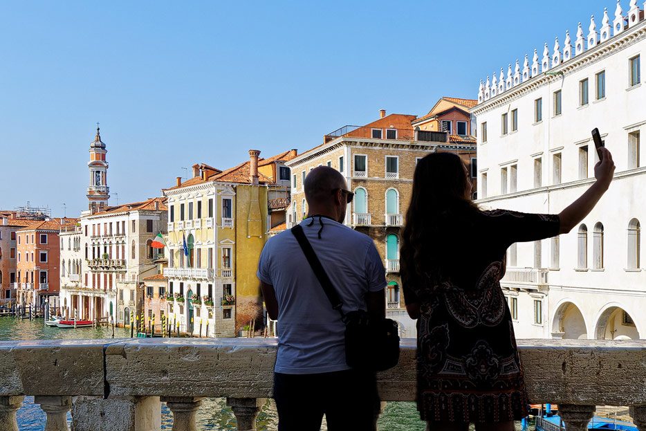 Selfie-Touristen in Venedig