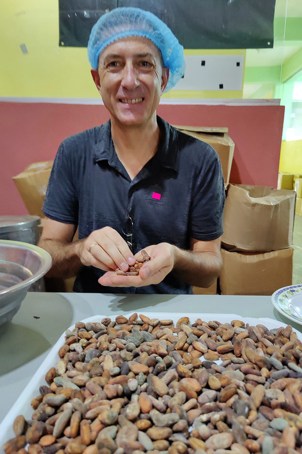 Sortieren der Kakaobohnen